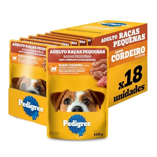 Pack Rao mida Pedigree Sach Cordeiro Ao Molho Para Ces Adultos De Raas Pequenas 100 G - 18 Unidades